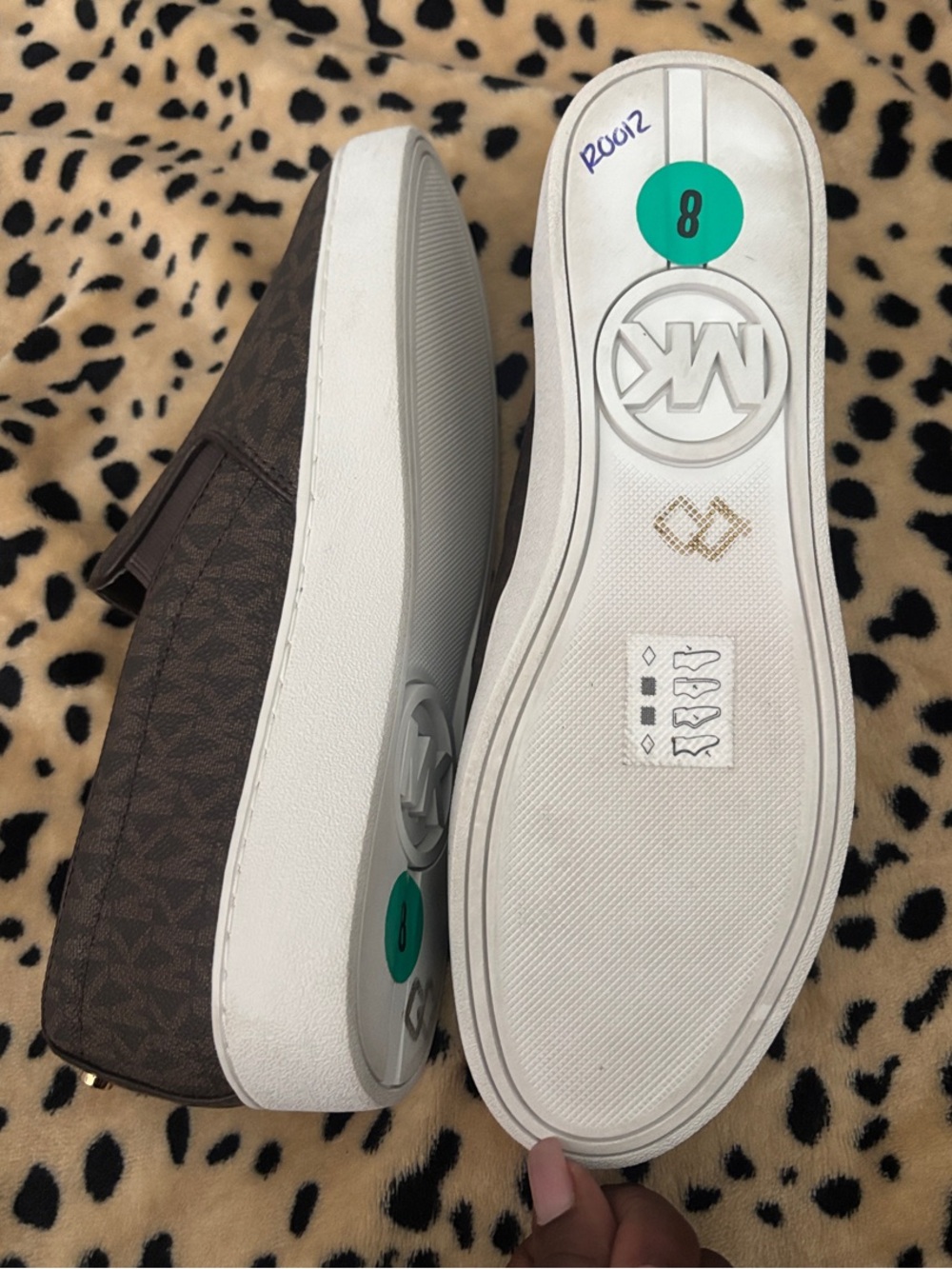 Michael Kors Brown Logo-Print Slip-On Sneakers - Picture 2 of 5